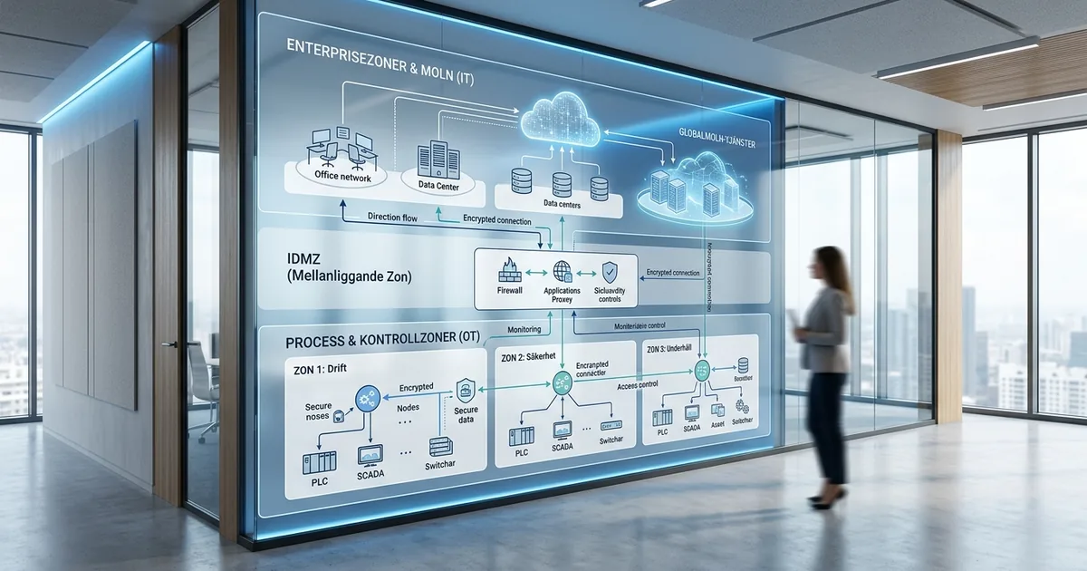 OT-Nätverkssegmentering: Zoner, Förbindelser och IDMZ i Detalj