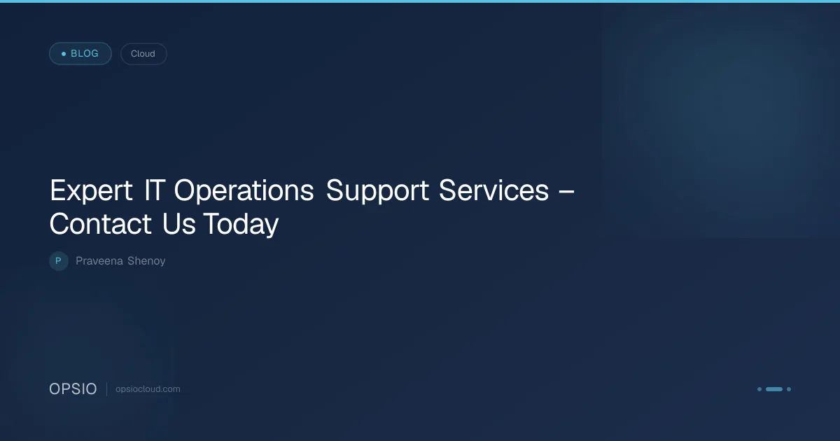 IT Operations Support Services | Opsio