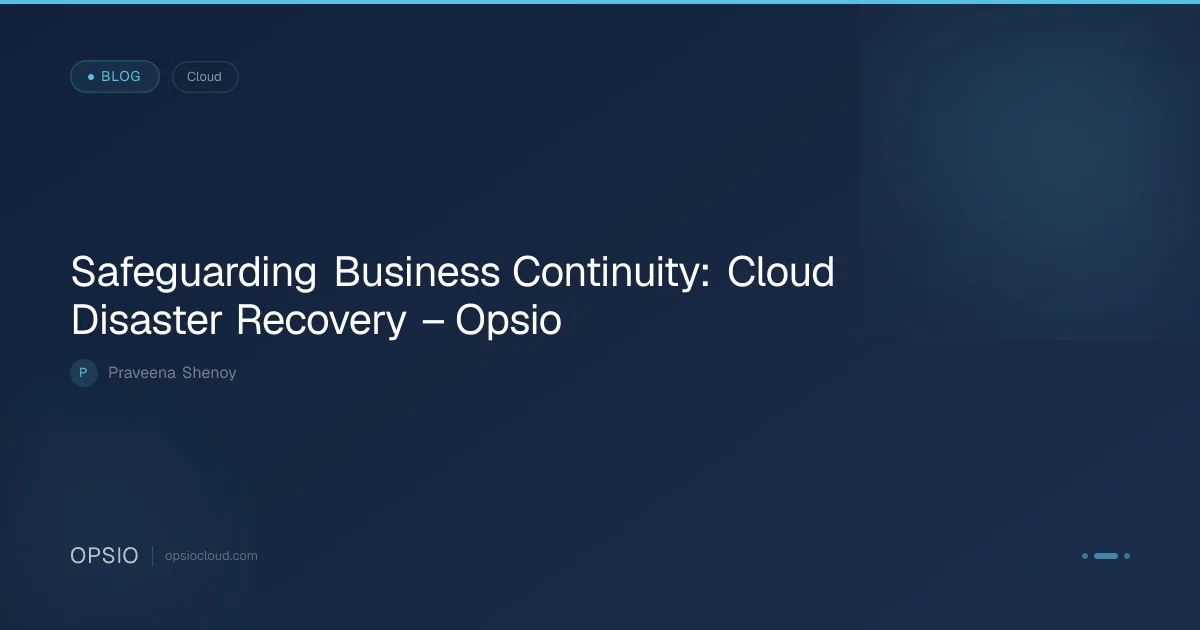 Cloud Disaster Recovery for Business Continuity | Opsio