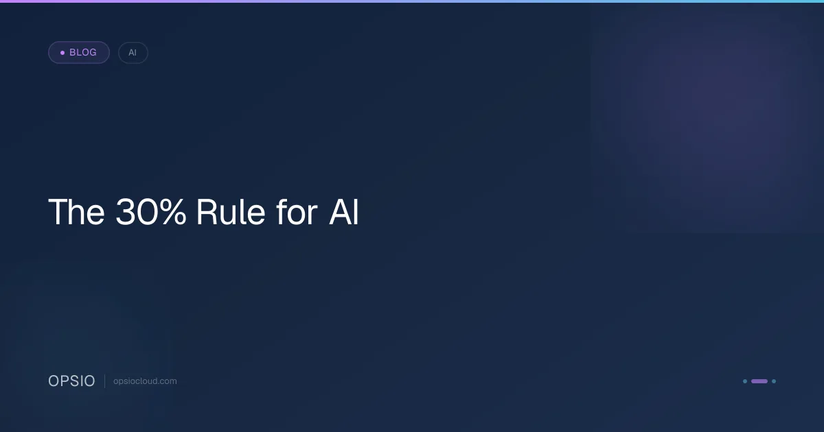 The 30% Rule for AI Explained | Opsio
