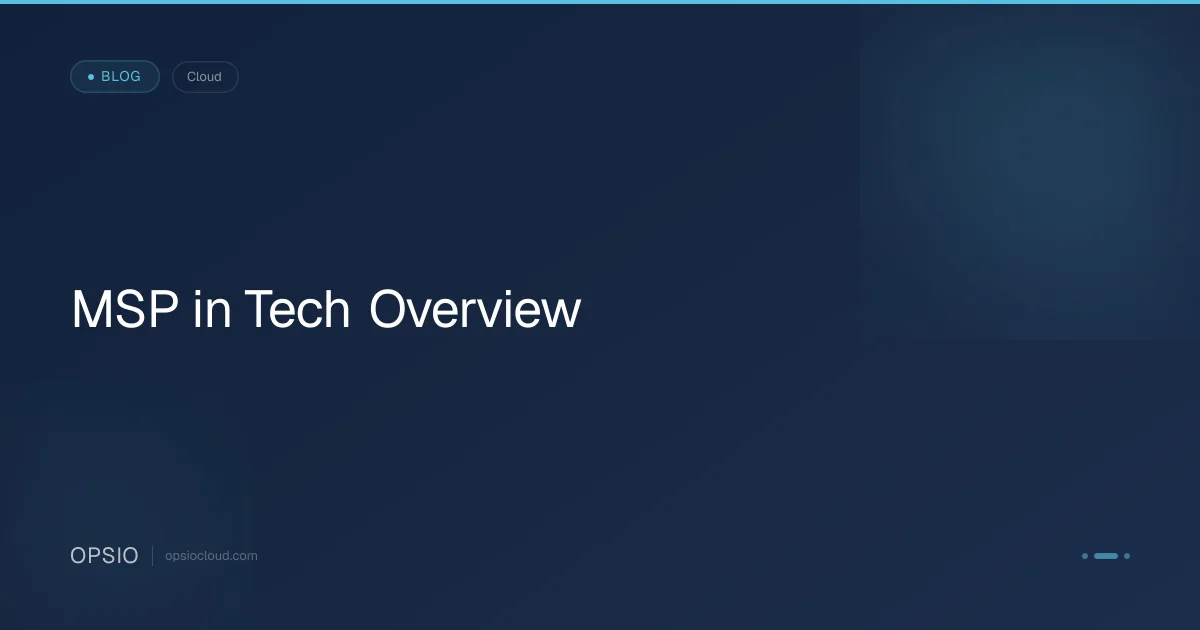 MSP in Tech Overview | Opsio