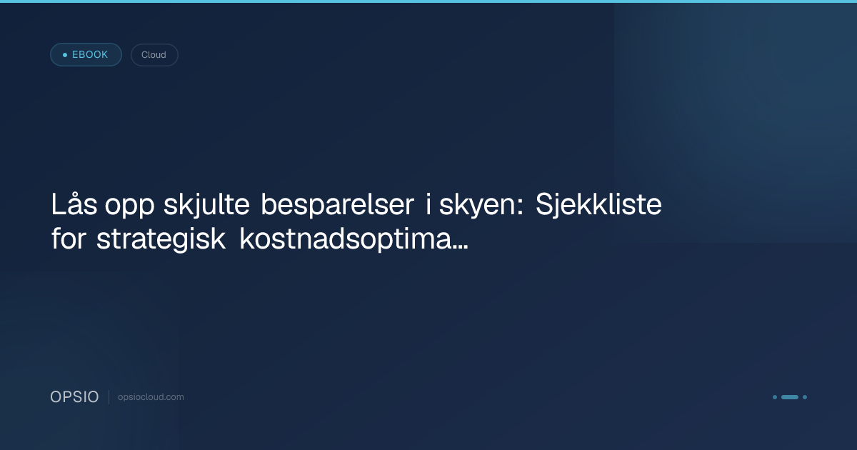 Lås opp skjulte besparelser i skyen: Sjekkliste for strategisk kostnadsoptimalisering
