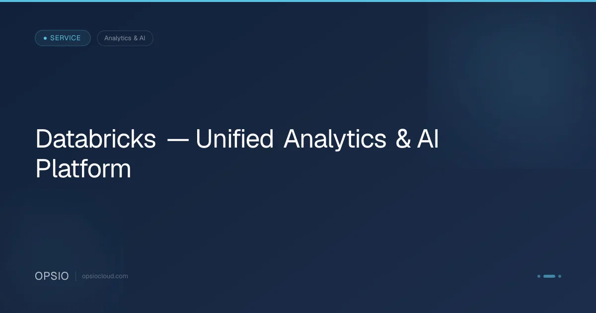 Databricks Analytics & AI Diensten | Lakehouse Platform | Opsio