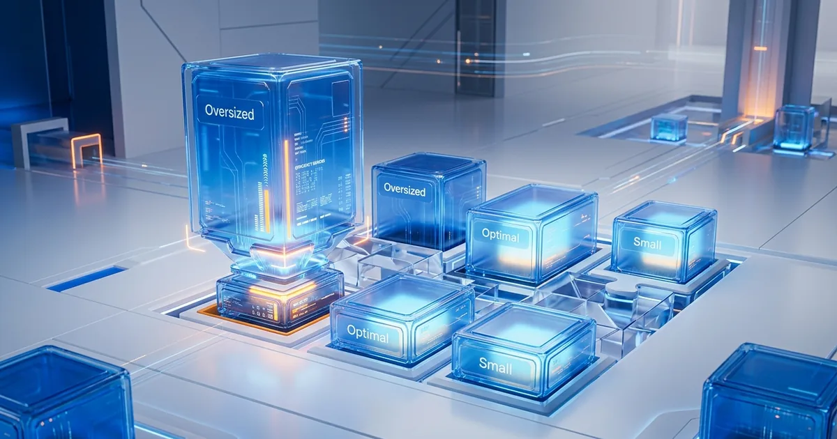 AWS-instanser i olika storlekar som anpassas till arbetsbelastningar genom rightsizing-optimering i molninfrastruktur