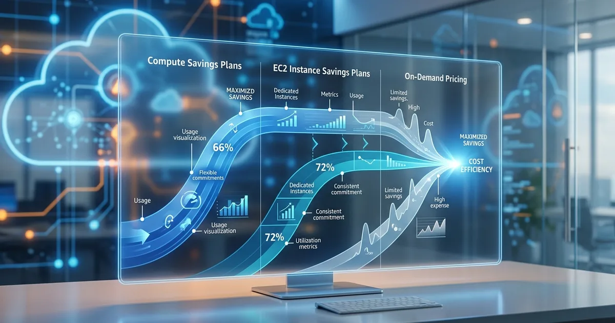Jämförelse av AWS Savings Plans-modeller med Compute Savings Plans, EC2 Instance Savings Plans och on-demand-prissättning