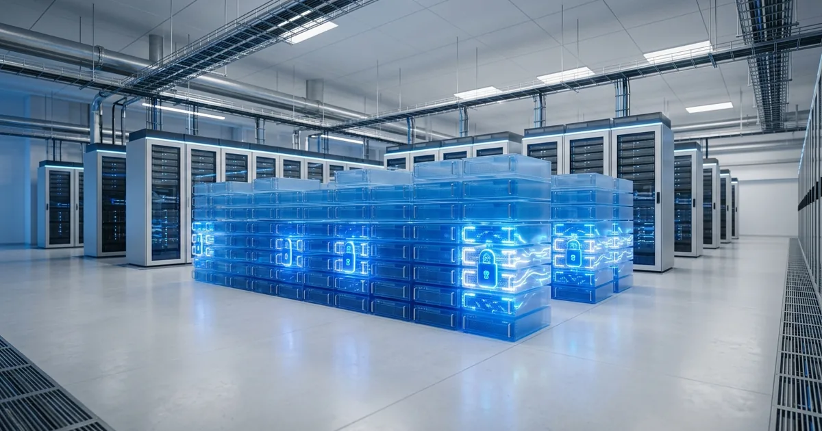 Reserverade beräkningsresurser i Azure-datacenter med blåa serverblock som symboliserar kapacitetsåtaganden och kostnadsbesparingar
