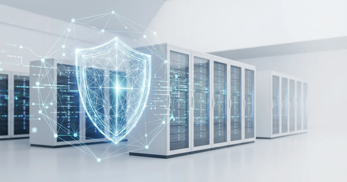 Modern molnteknik-illustration som visar cybersecurity and data protection – kopplat till dora-forordningen