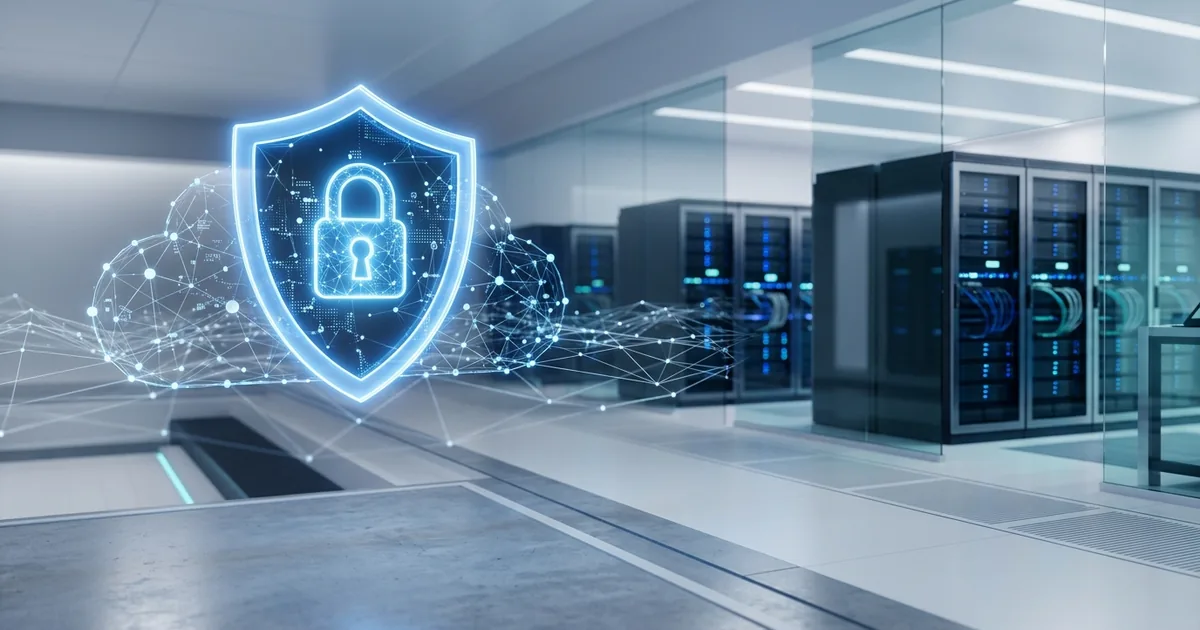 Modern molnteknik-illustration som visar cybersecurity and data protection – kopplat till frigör kraften i molntjänster för managerad säkerh