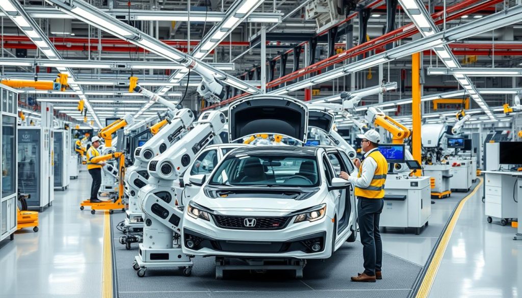 Automotive manufacturing plant showing productivity improvements through predictive maintenance