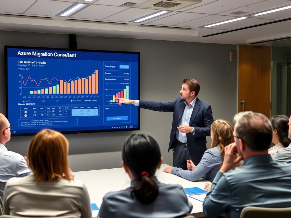 Azure Migration Consultant discussing cost optimization strategies
