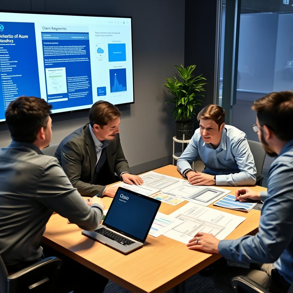 Azure consultant and Opsio team in strategic planning session