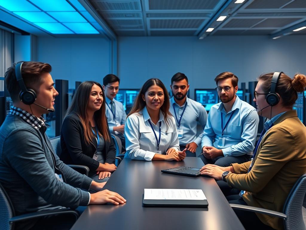 Azure support specialists in a modern operations center
