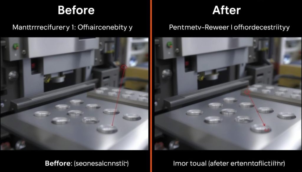 Before and after comparison of product quality using Automated Visual Inspection