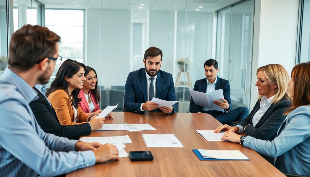 Business team interviewing potential MSP partners
