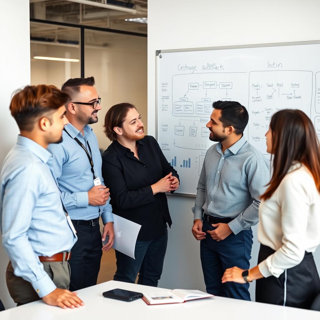Certified AWS architects collaborating on complex solution design