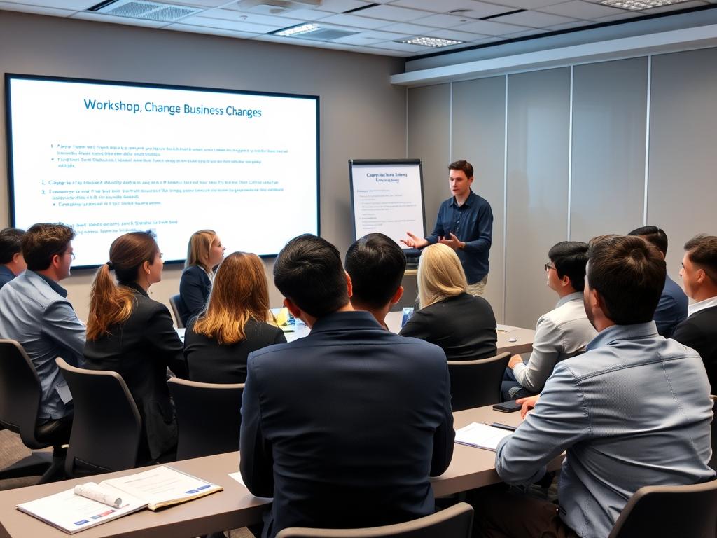 Change management workshop with business stakeholders