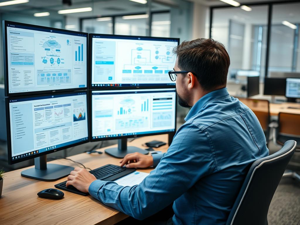 Cloud architect designing customized cloud strategy