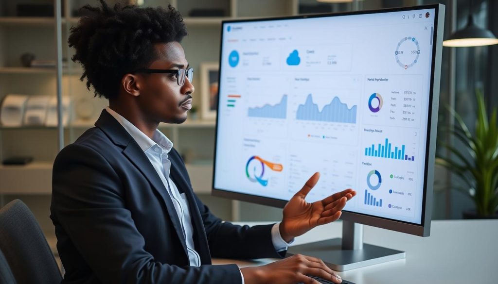 Cloud consulting analyst efficiently working with Opsio's unified dashboard