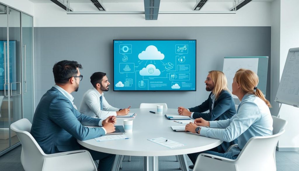 Cloud migration consultants working with business leaders on migration strategy