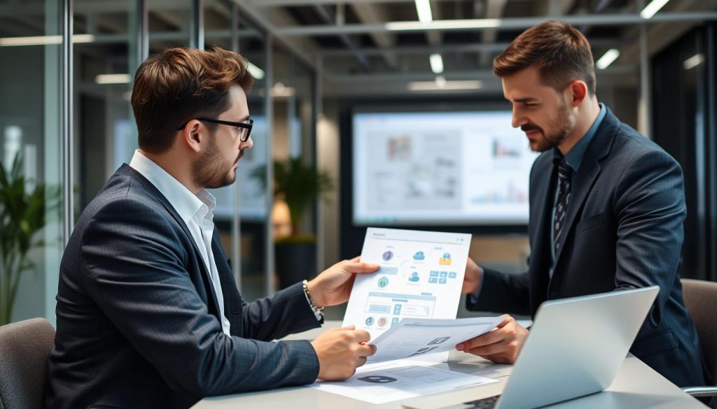 Cloud security consultant providing expert advice to a client