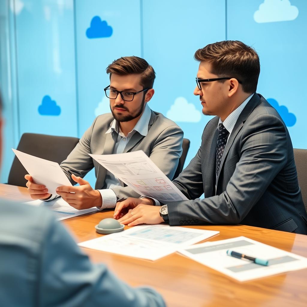 Cloud security consultant working with client on multi-cloud security strategy
