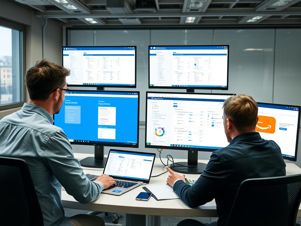 Cloud security experts configuring monitoring solutions for Azure and AWS