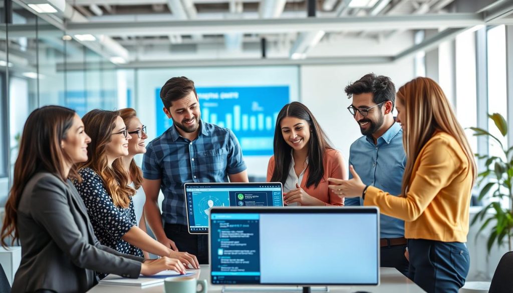 Cloud security team collaborating with Opsio solutions to enhance their security posture