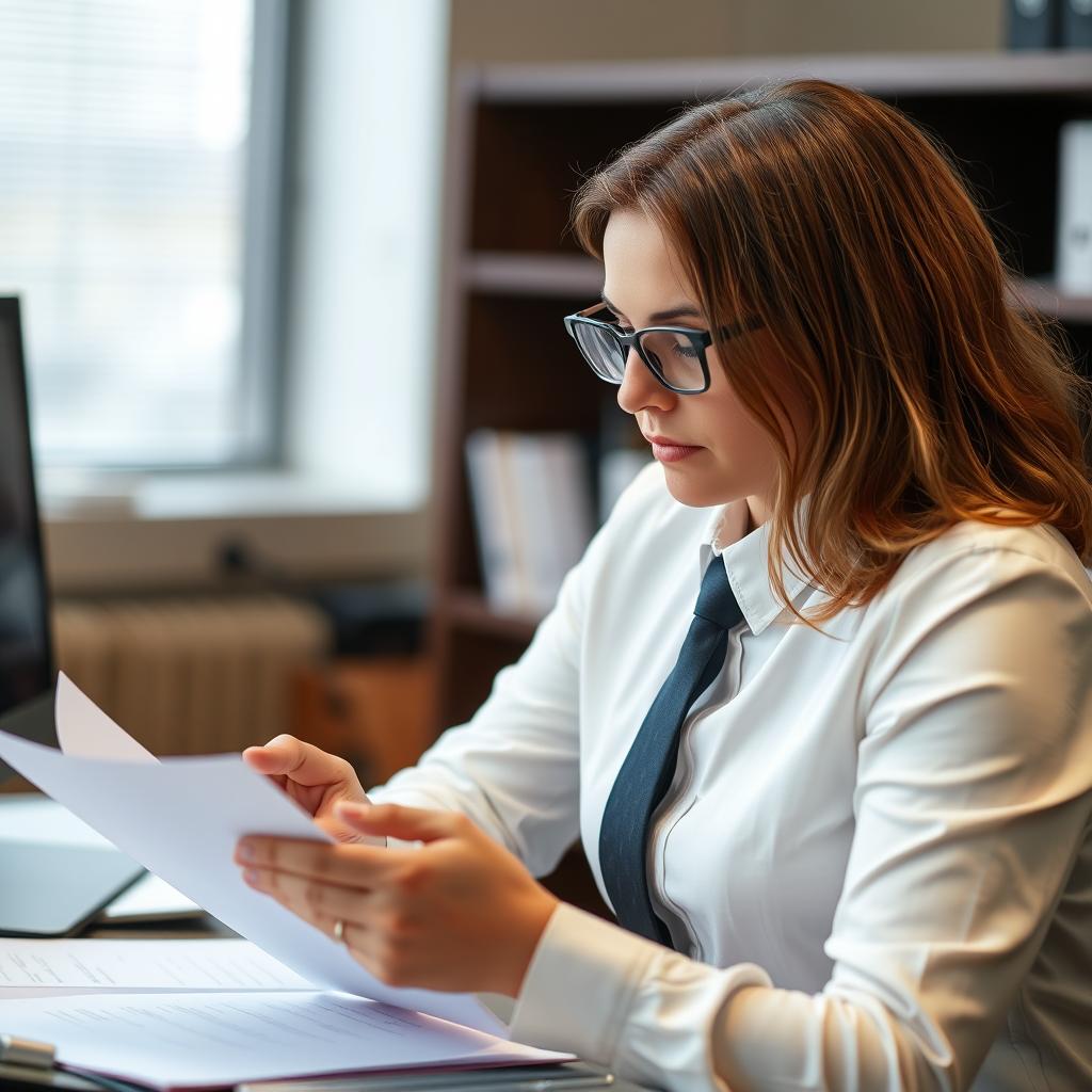 Compliance officer reviewing security documentation