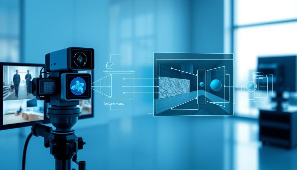 Computer vision system analyzing visual data from multiple cameras