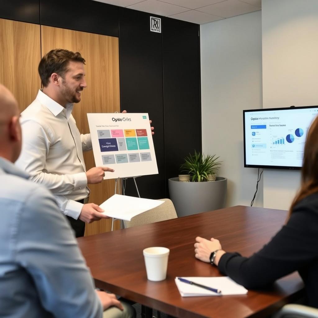 Consultant explaining Opsio's migration methodology to client