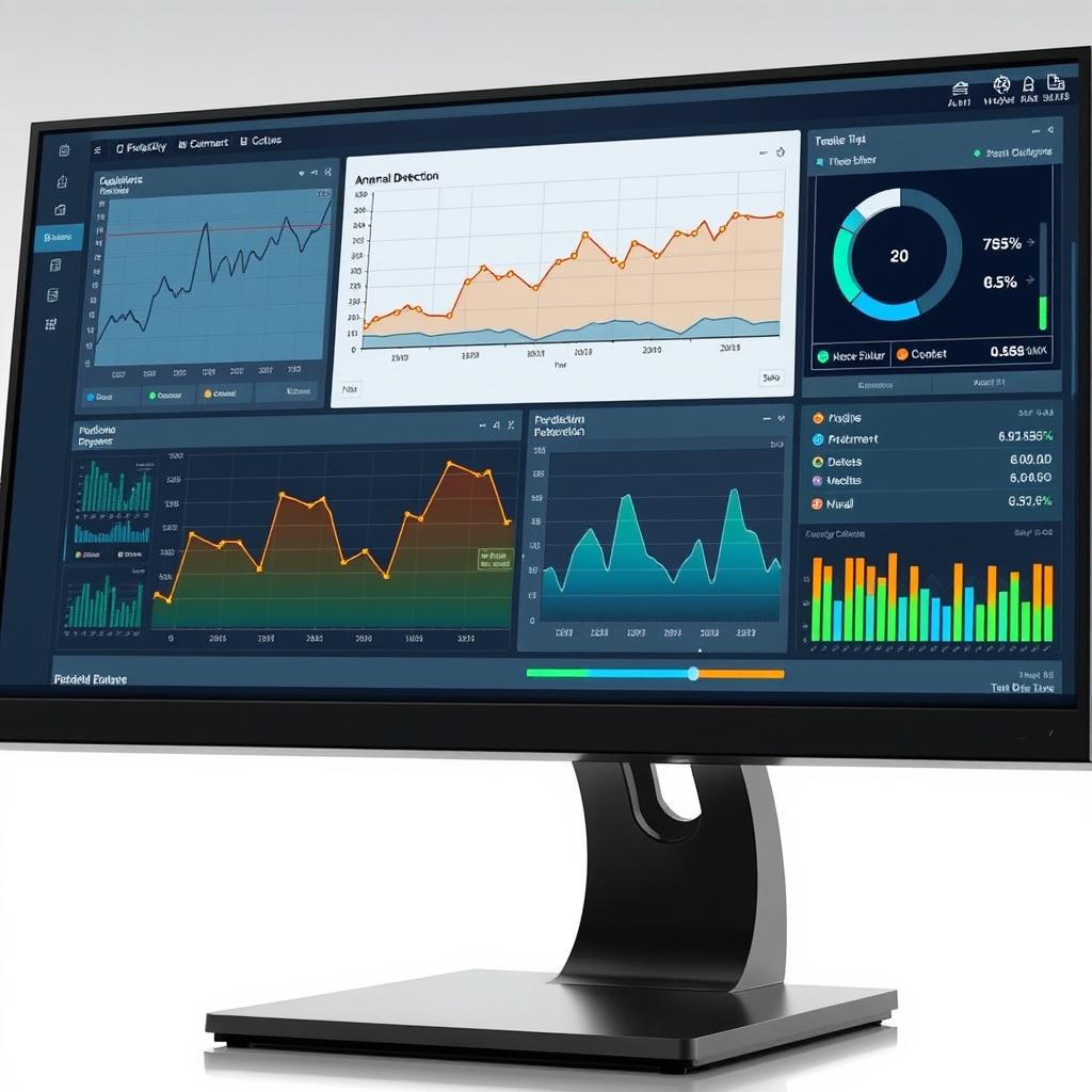 Data analysis platform showing predictive maintenance analytics and machine learning models