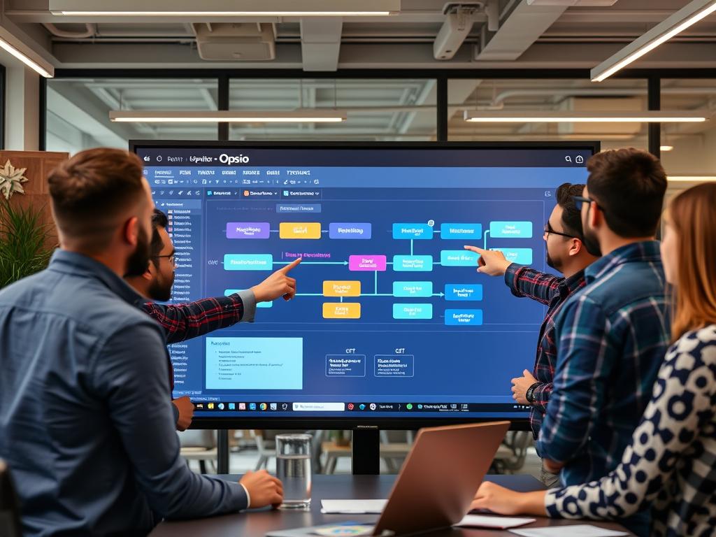 DevOps team reviewing optimized CI/CD pipeline architecture