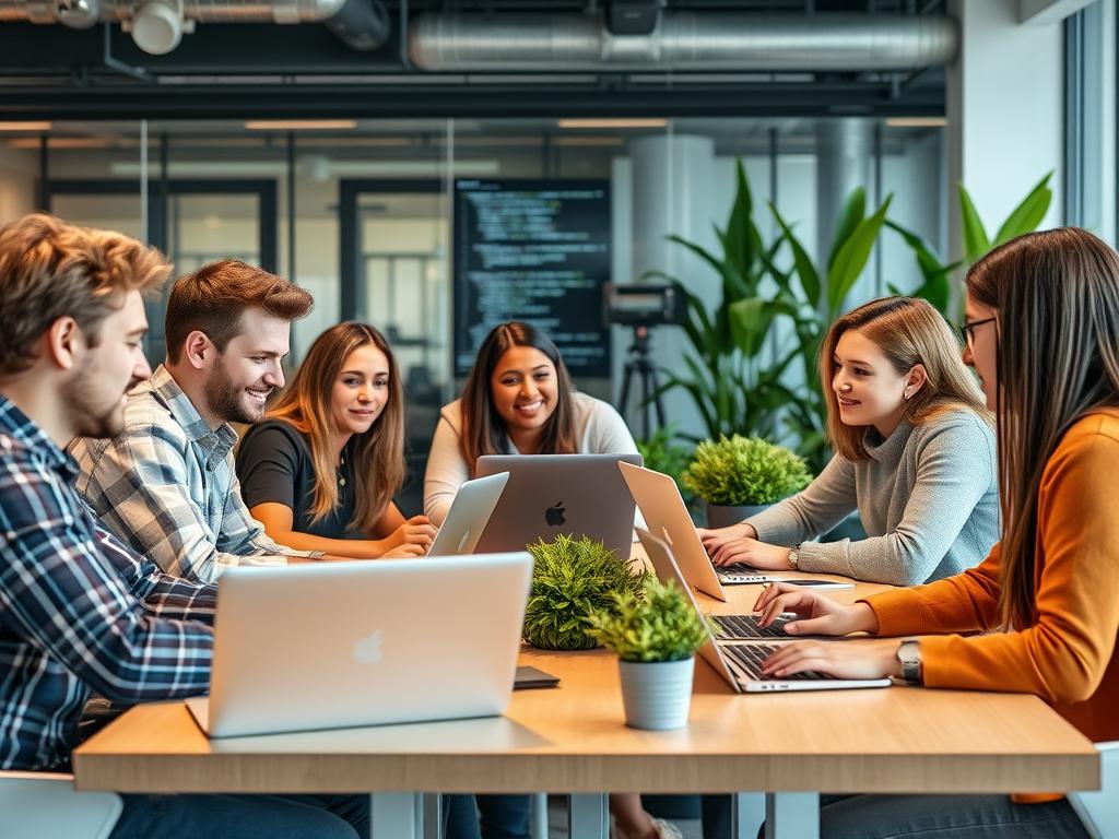 Development team working on cloud applications with security in mind