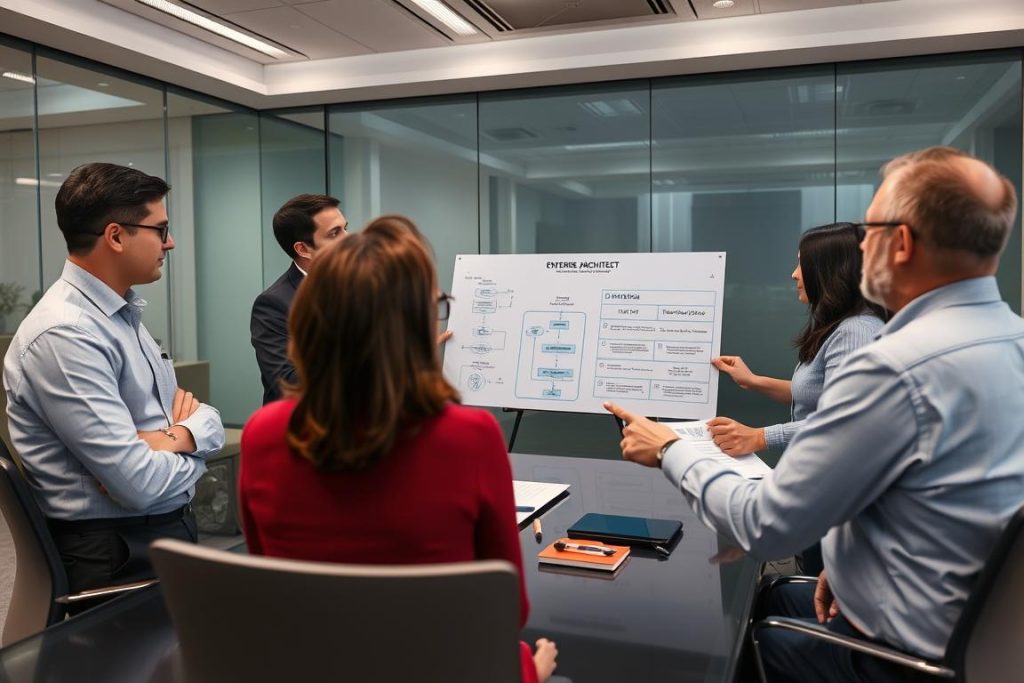 Enterprise architects planning cloud migration strategy between AWS and Oracle