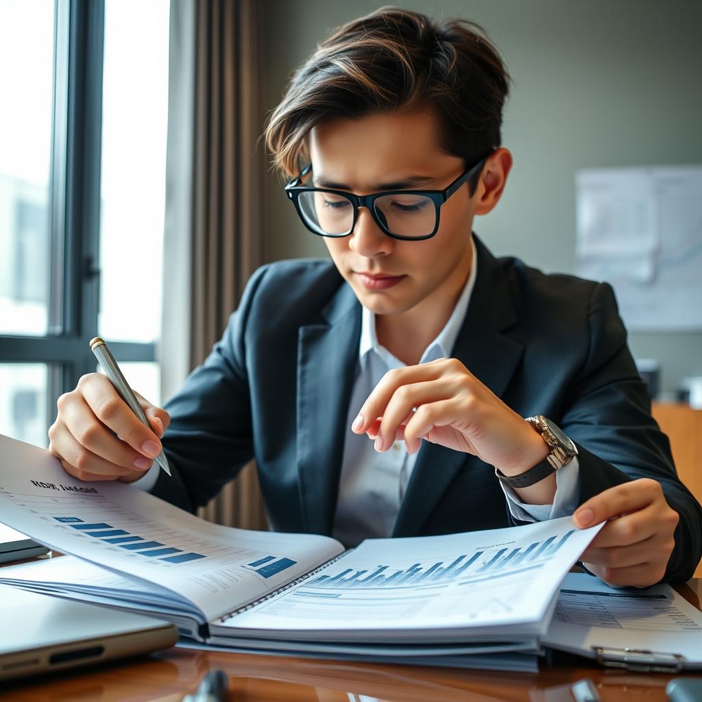 Financial professional calculating security ROI