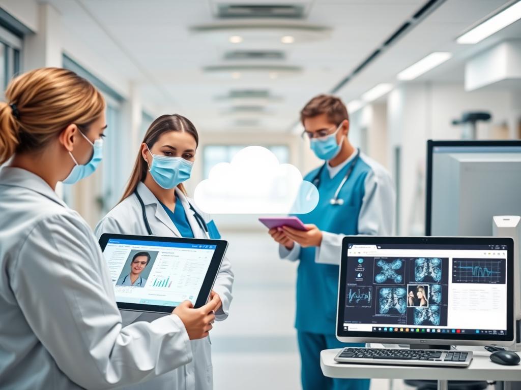 Healthcare professionals using cloud-based medical systems
