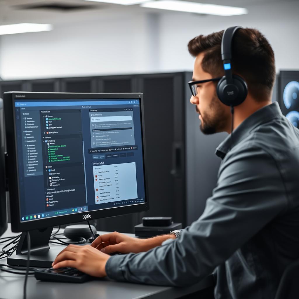 IT professional deploying Opsio's vulnerability assessment solution