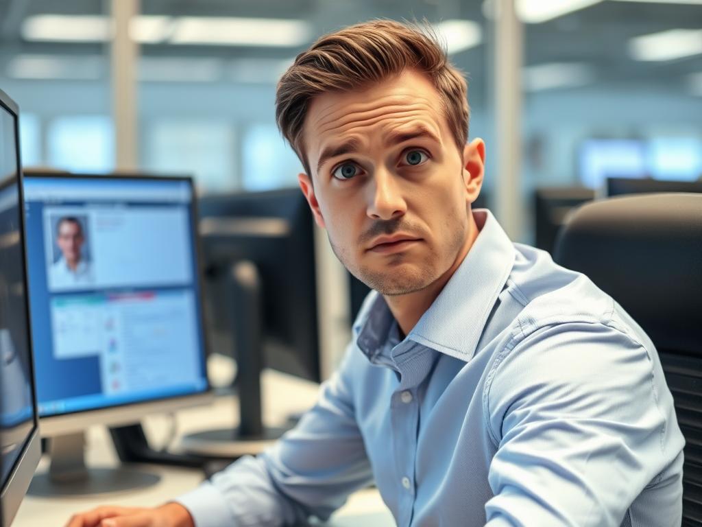 IT professional looking overwhelmed by security alerts