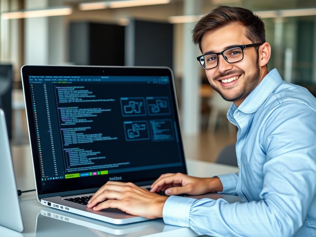 IT professional setting up automated cloud management workflows