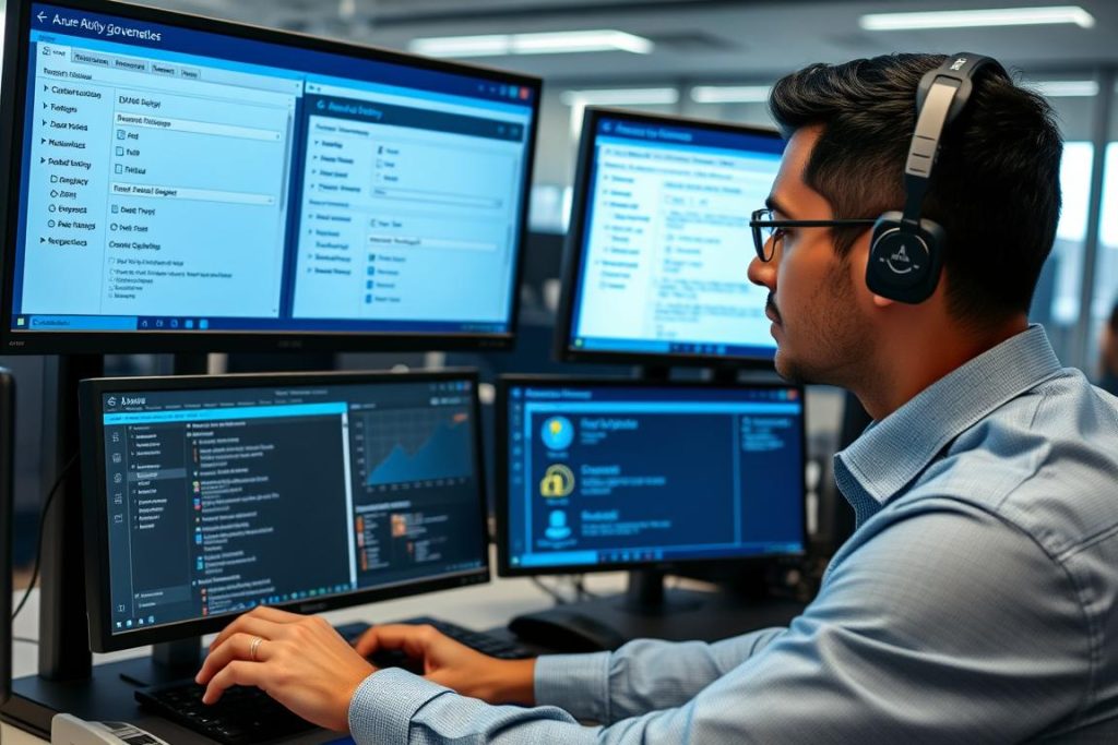 IT security professional configuring Azure governance settings