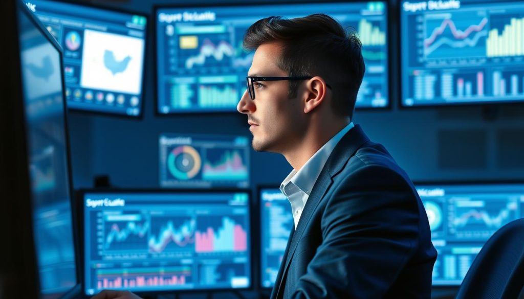 IT security professional monitoring systems with advanced security tools