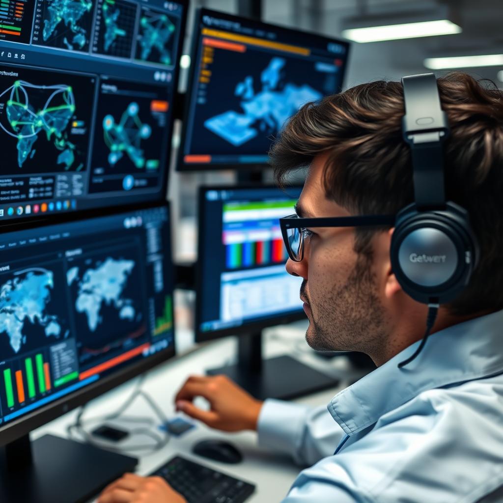 IT specialist conducting infrastructure assessment with diagnostic tools