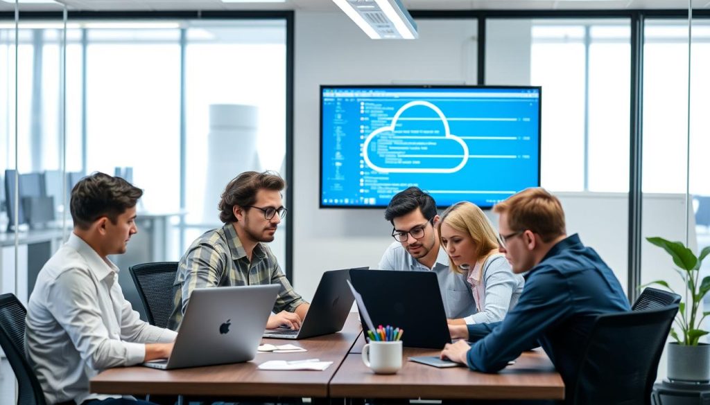 IT team implementing cloud workload protection solution