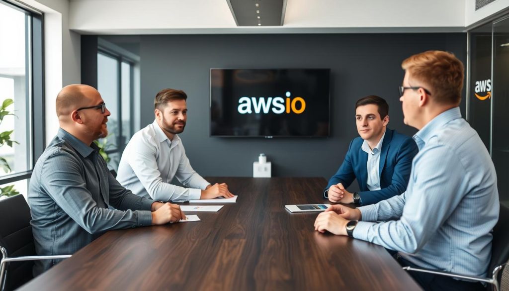 Initial consultation meeting between Opsio consultants and client team