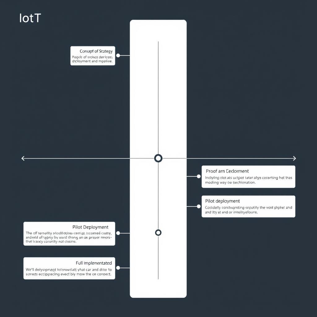 IoT implementation timeline showing project phases from concept to deployment