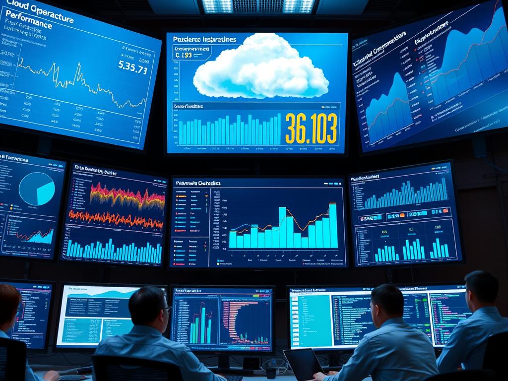 Network operations center monitoring cloud infrastructure performance