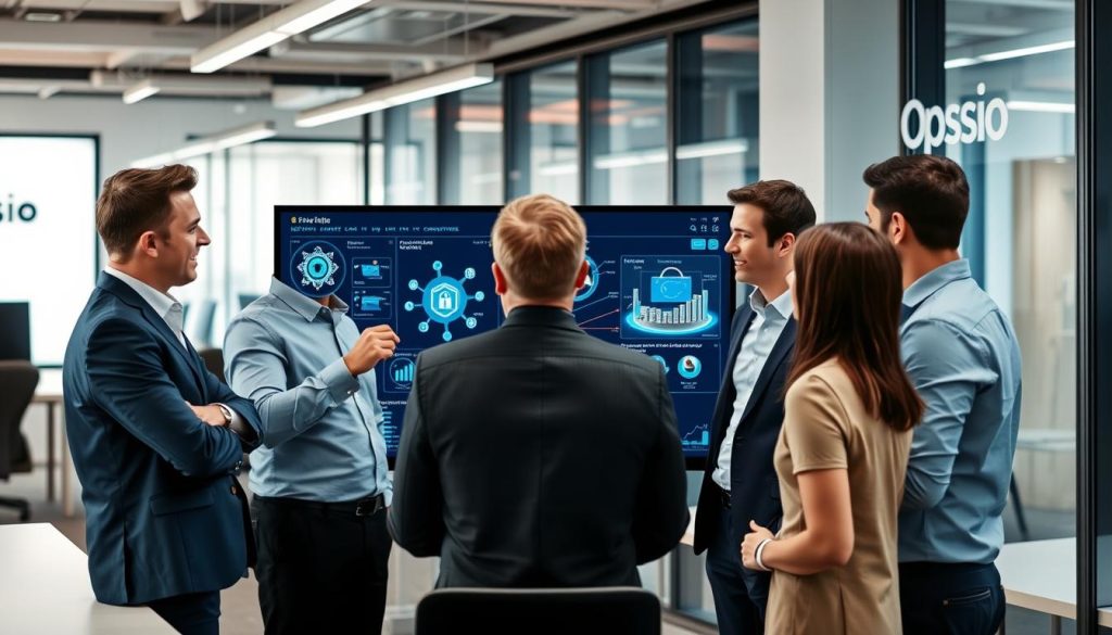 Opsio IT consulting team collaborating on client solution