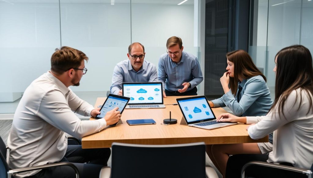 Opsio and Azure Cloud Consultant team collaborating on solution design