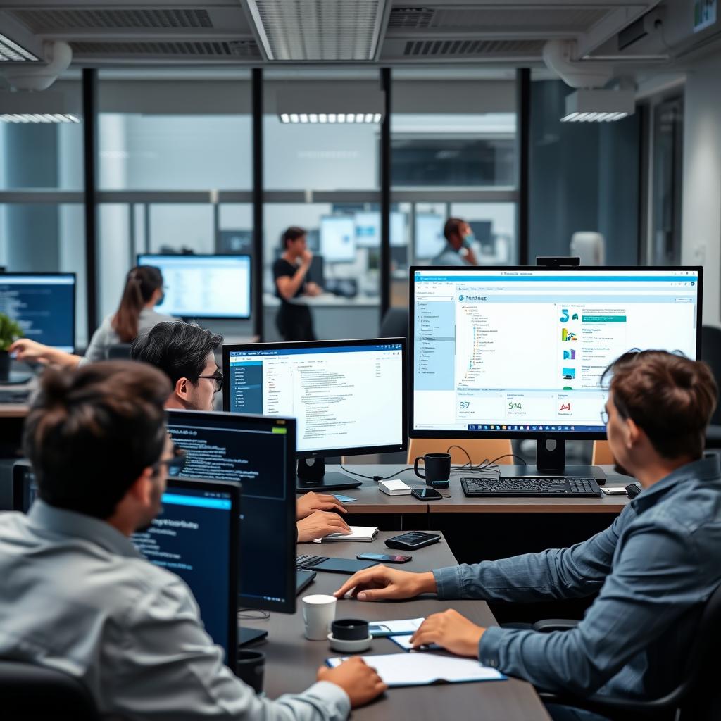 Opsio implementation team working on Azure project