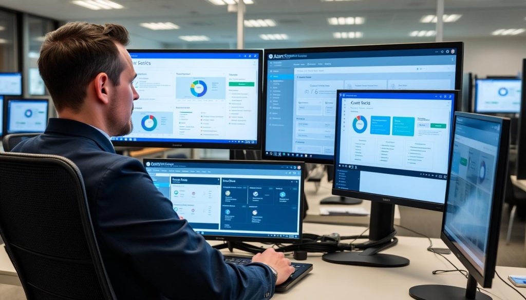 Opsio security specialist configuring Azure security controls